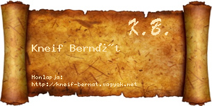 Kneif Bernát névjegykártya